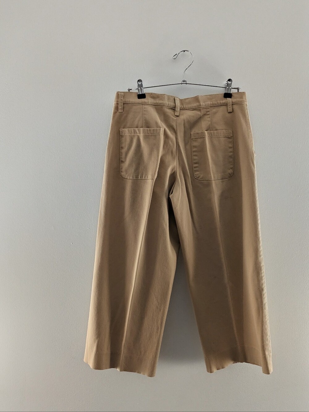 Banana Republic Nude Tan Cropped Wide Leg Pants Work Office Casual Belted Size